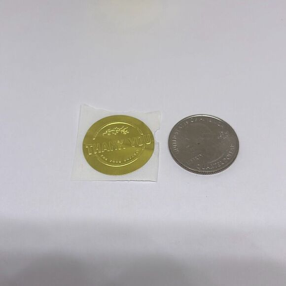 500 Pieces/roll 2.5CM Thank You For Ordering Sticker Gift Gold Label Stickers - Picture 2 of 3